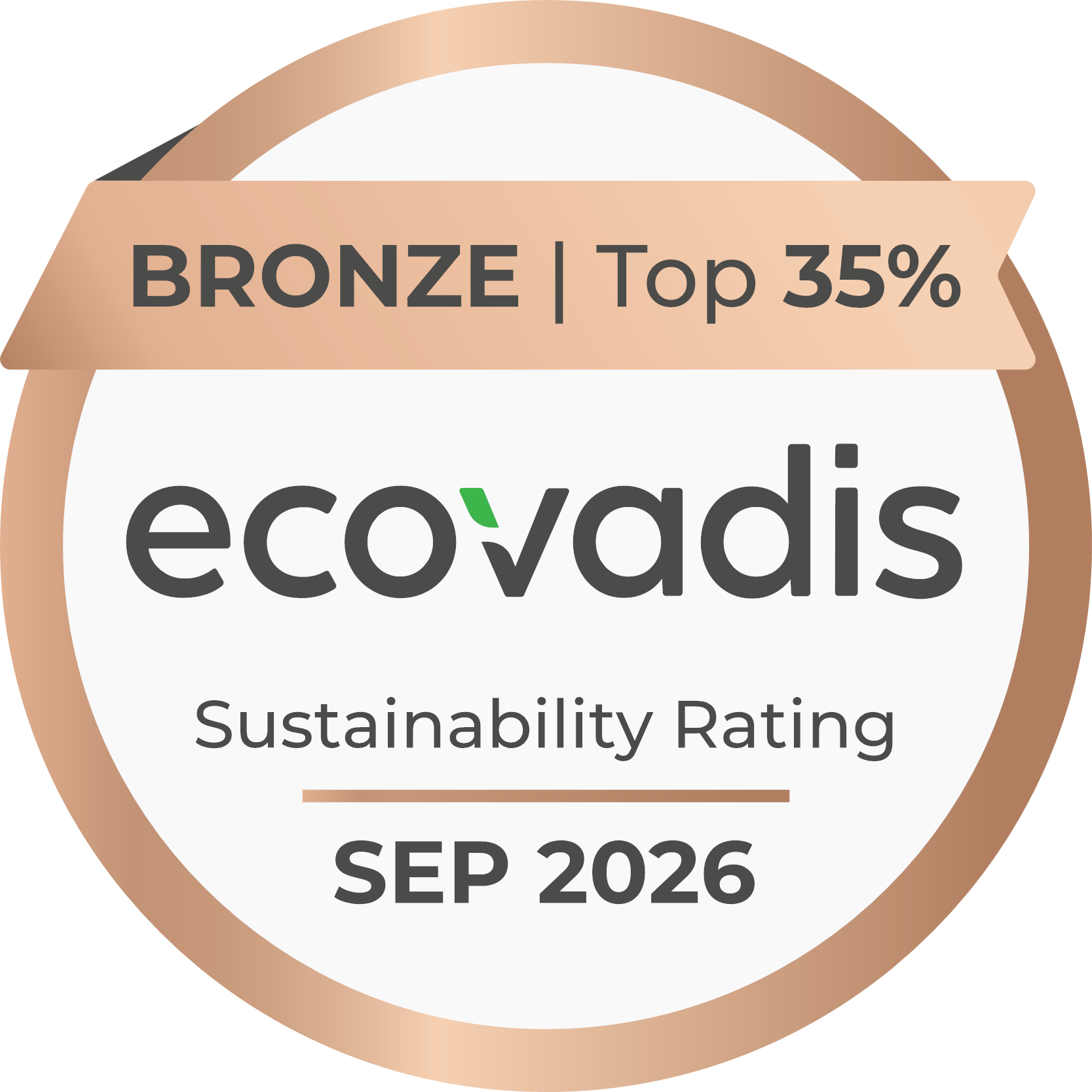 EcoVadis Bronze Medal - Top 35%, settembre 2026